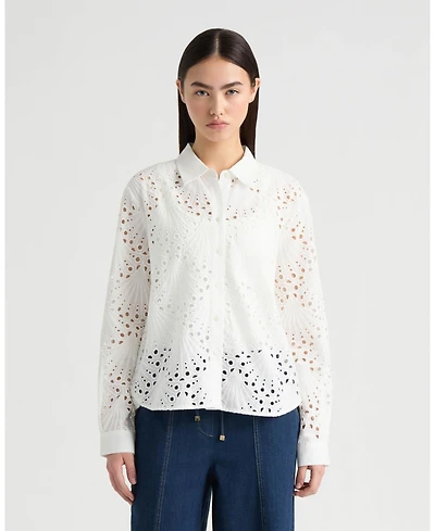 Nvlt Women's Poplin Eyelet Shirt