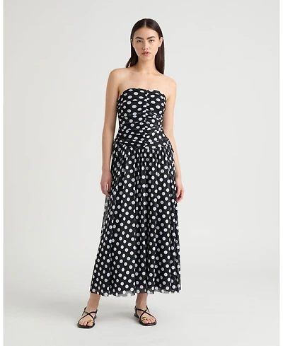 Nvlt Women's Strapless Dress with Ruched Detail