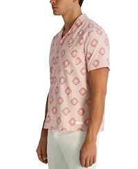 Karl Lagerfeld Paris Men's Seersucker Geometric Printed Short-Sleeve Shirt