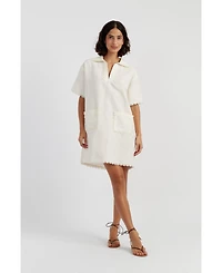 Chinti & Parker Women's Linen-Blend Scallop Tunic Dress