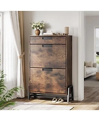 gaomon Vintage Farmhouse Narrow Entryway Shoe Cabinet