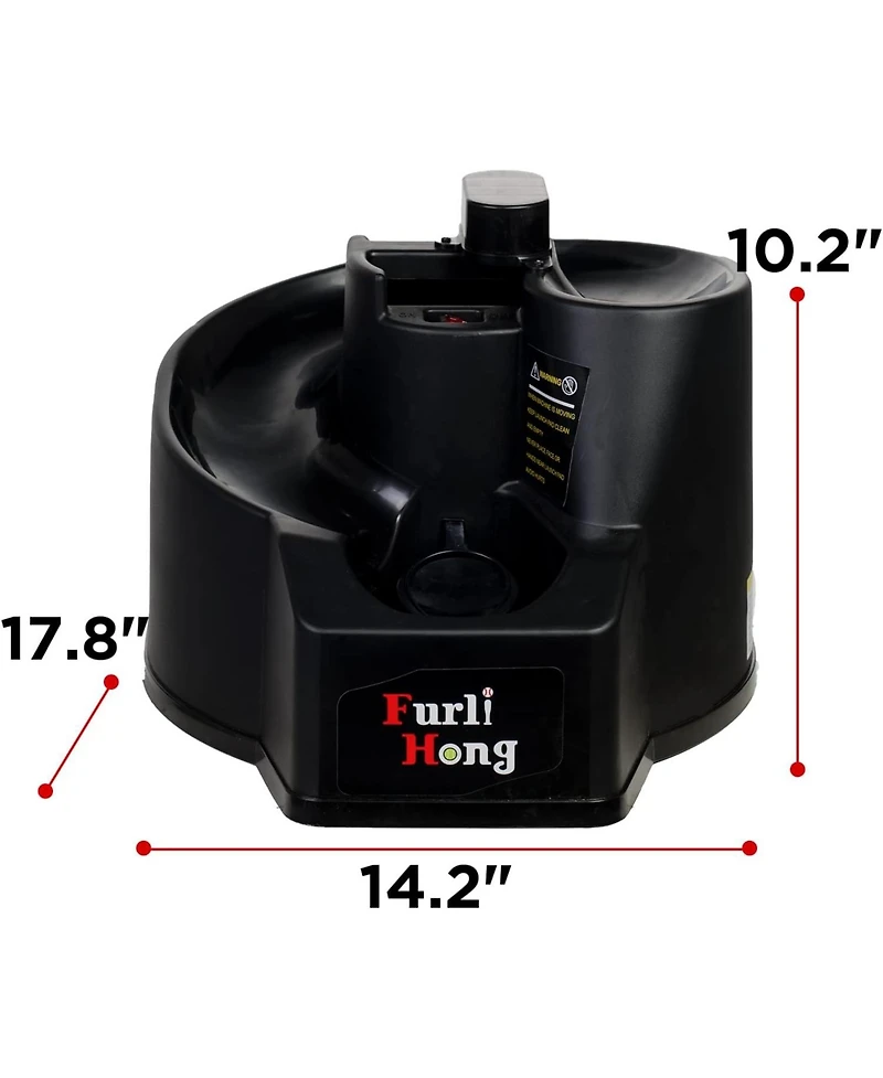 Furlihong Rechargeable Baseball and Softball Toss Machine with Height Adjustment and Extendable Ball Stacker for Hitting and Batting Practice