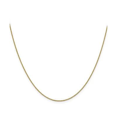 Curata Jewelry Solid 18k Gold Italian 0.7mm Box Chain Necklace
