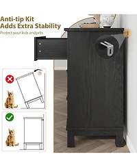 gaomon 6 Drawer Dresser, 47" Wide Wooden Storage Chest