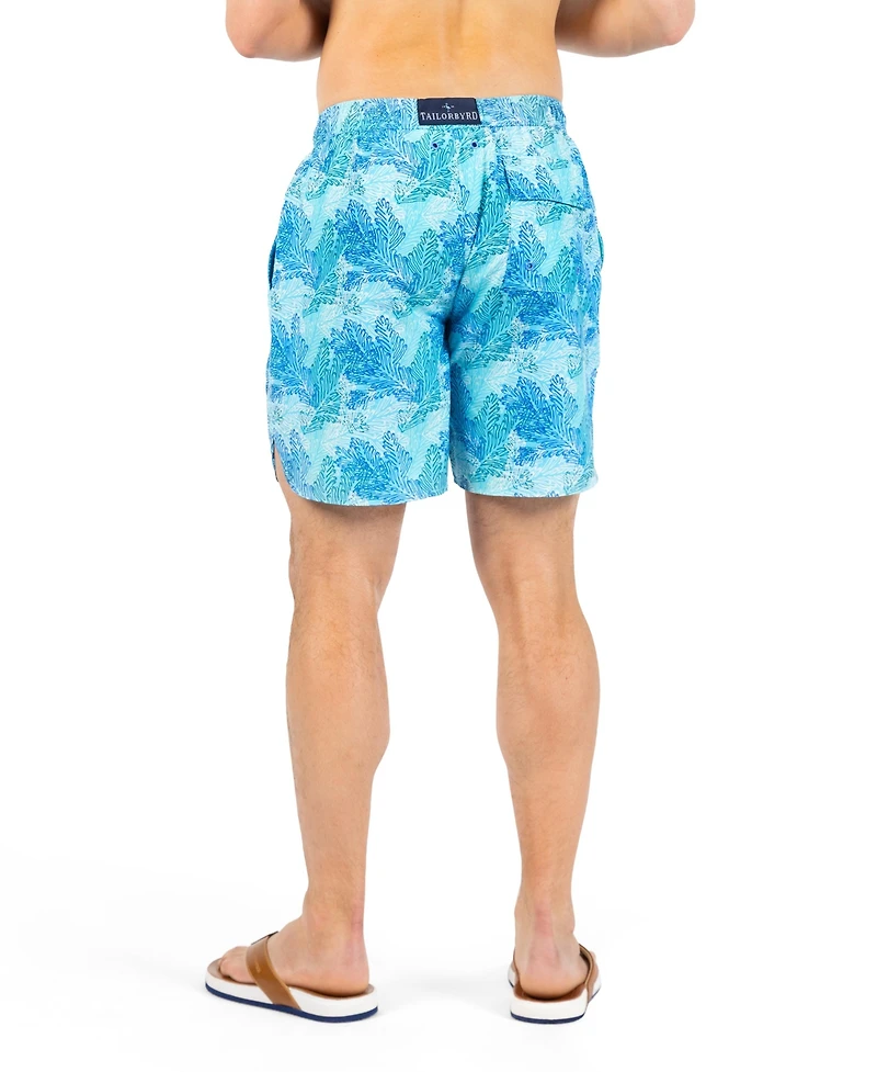 TailorByrd Men's Leaves Printed Swim Shorts
