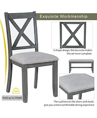 Streamdale Furniture 6-Piece Solid Wood Foldable Dining Set with Bench