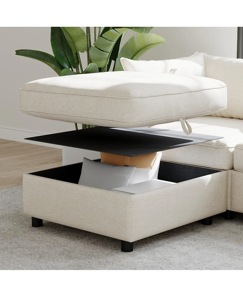 Streamdale Furniture Modular Sectional Sofa with Storage & Sleeper - Flexible Fabric Combinations