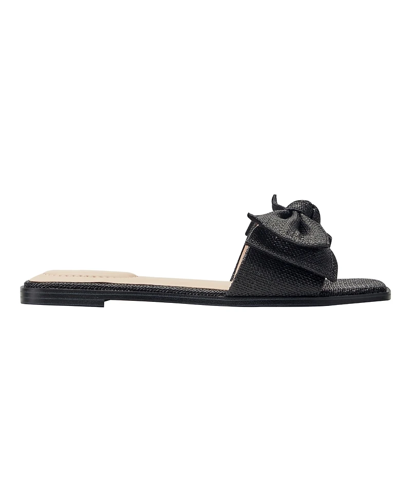 Bandolino Women's Violeta Bow Flat Slide Sandals
