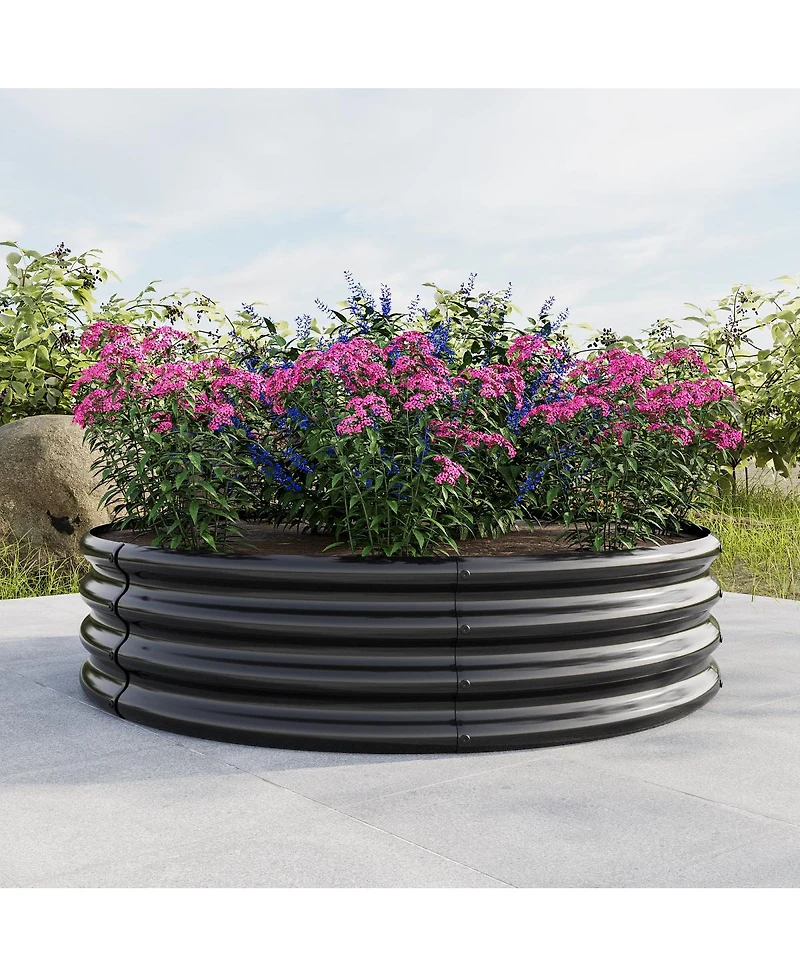 Streamdale Furniture Galvanized Metal Raised Garden Bed Planter Box