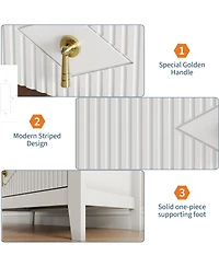 gaomon 32" Wide 5-Drawer Wooden Dresser with Metal Handles Bedroom Storage Cabinet