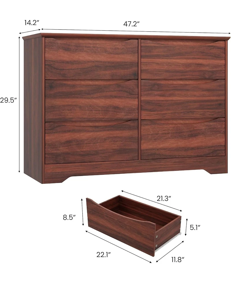 gaomon Wooden -Drawer Dresser, Tall Modern Storage Chest with Wide Top for Bedroom, Living Room, Hallway