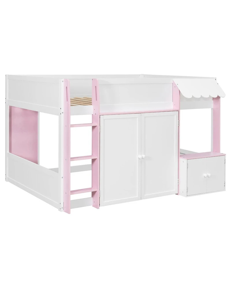Streamdale Furniture Full Loft House Bed with Playhouse & Storage