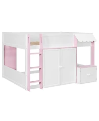 Streamdale Furniture Full Loft House Bed with Playhouse & Storage