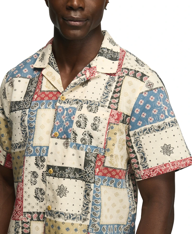 Lucky Brand Men's Short-Sleeve Printed Camp Collar Shirt