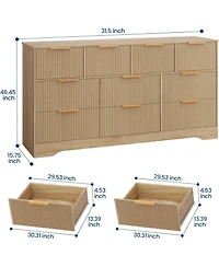 gaomon Fluted Dresser for Bedroom with 10 Drawers, 59" Wide Modern Chest of Drawers Wood Frame