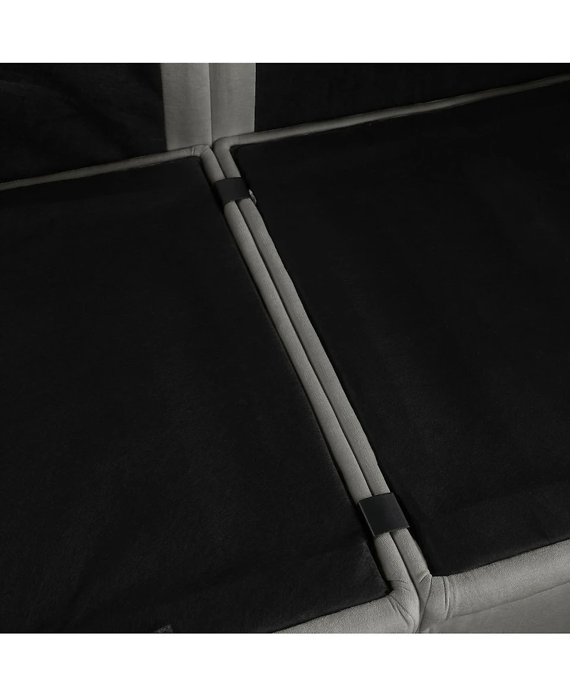 Streamdale Furniture 109 Contemporary L-Shaped Chenille Sectional Sofa with Storage Ottoman