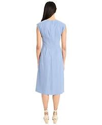 Maggy London Women's V-Neck Flare Midi Dress