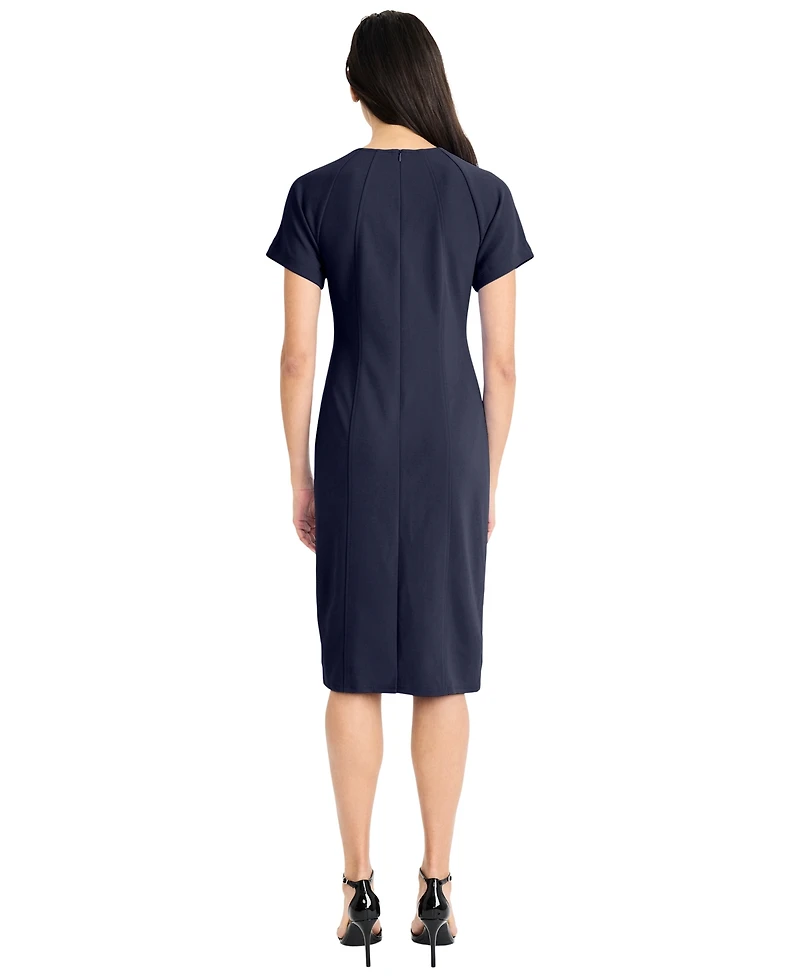 Maggy London Women's Short-Sleeve Sheath Midi Dress