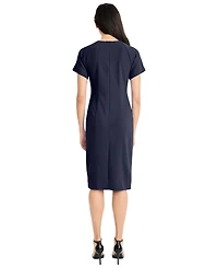 Maggy London Women's Short-Sleeve Sheath Midi Dress