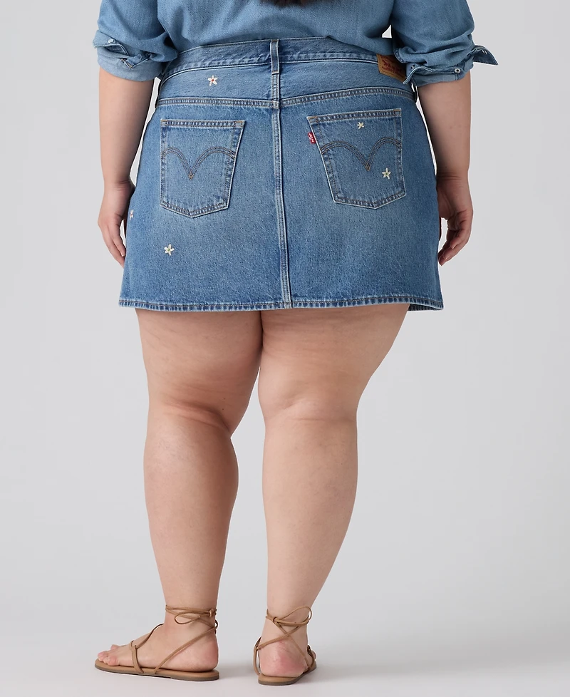 Levi's Plus Cotton Iconic 501 Mid-Rise Denim Skirt