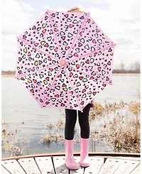Deux par Deux Girl Color-Changing Umbrella Hearts Print