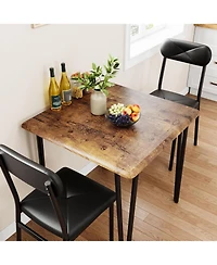 gaomon Dining Table Set for 4 Kitchen Table with Upholstered Chairs for Kitchen Room and Small Spaces (Retro Table with 2 Upholstered Chairs)