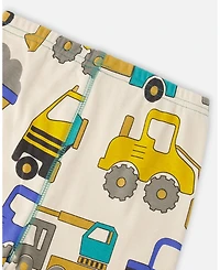 Deux par Toddler Boys Cotton Two-Piece Pyjama Set Beige Truck Print