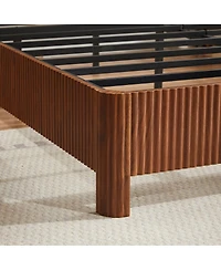Streamdale Furniture Streamdale Wooden corrugated curved lines,No Box Spring Needed