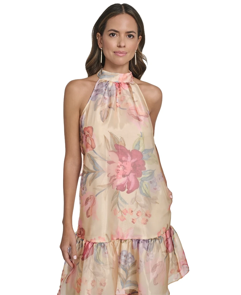 Vince Camuto Petite Halter Neck Sleeveless Dress