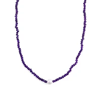 Macy's Amethyst (5mm) and Freshwater Pearl (9.5-10.5mm) Necklace in Sterling Silver
