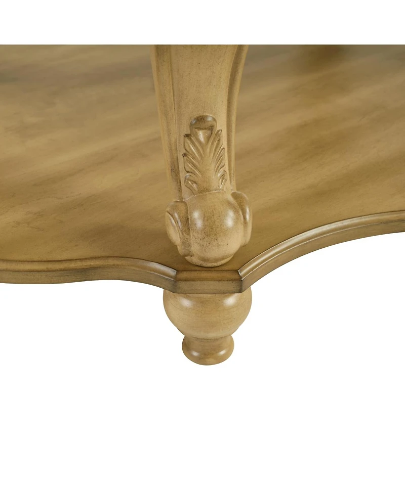 Streamdale Furniture Streamdale 42" Oval Wood Coffee Table with Open Storage Shelf