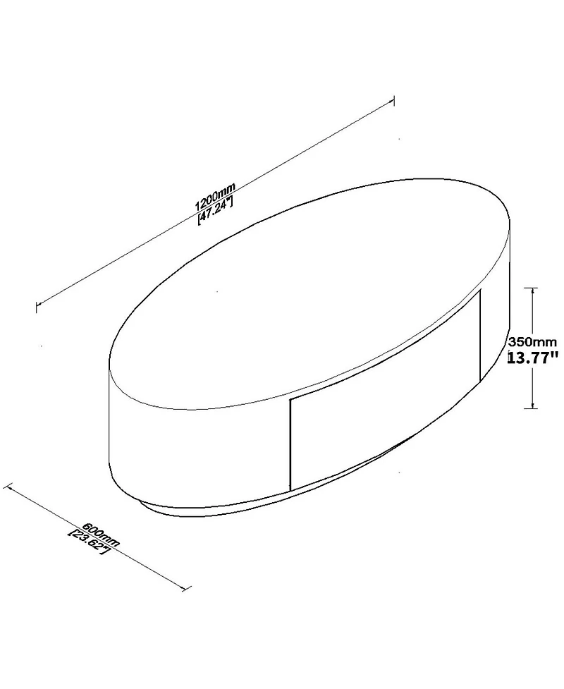 Streamdale Modern Luxury Oval Coffee Table, Elegant Living Room Accent Piece