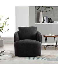 Streamdale Furniture Boucle Upholstered Swivel Accent Barrel Chair & Round Sofa Chair