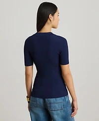 Lauren Ralph Women's Slim Fit Polo Collar Top