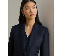 Lauren Ralph Women's Single Button Notch Lapel Twill Blazer