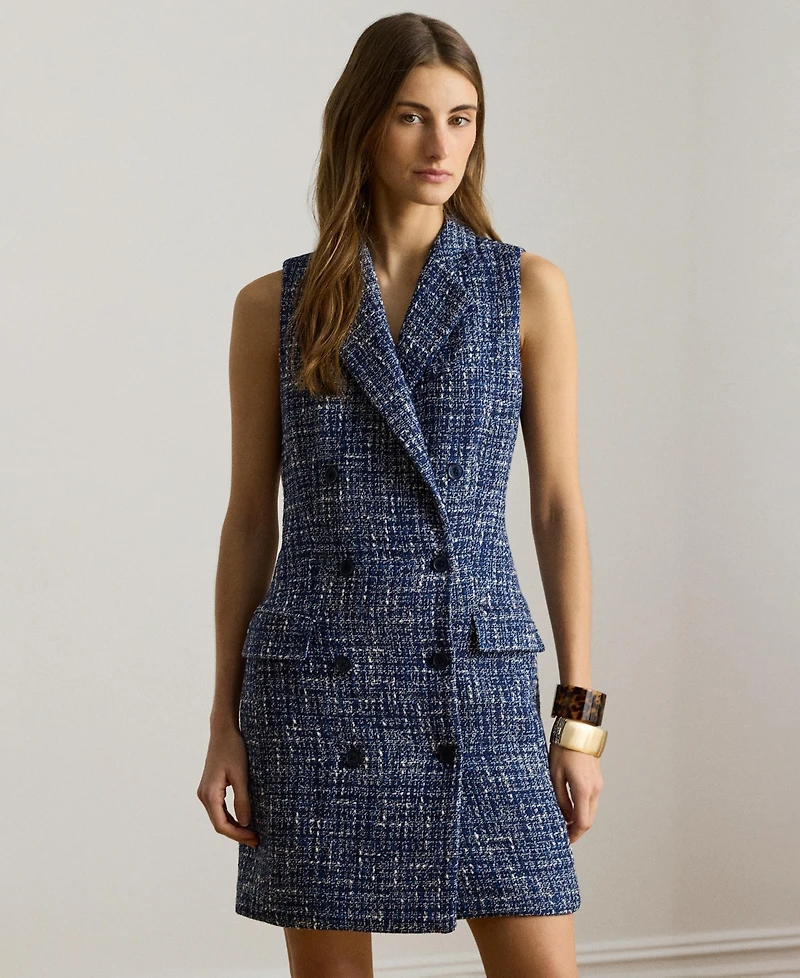 Lauren Ralph Women's Double-Breasted Sleeveless Notch Lapel Dress