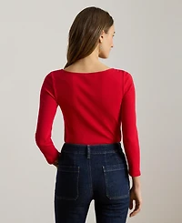 Lauren Ralph Women's Slim Fit Boat Neck Top