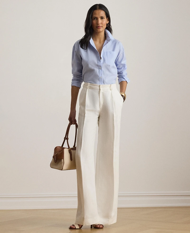 Lauren Ralph Women's Spread Collar Relaxed Fit Shirt