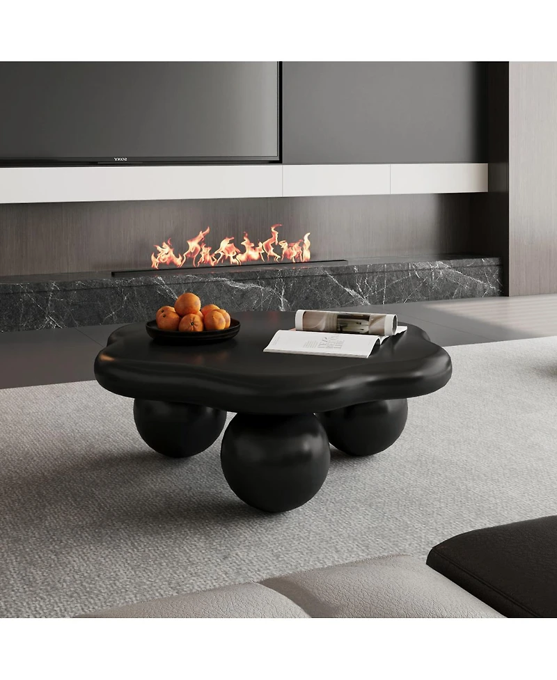 Streamdale Furniture 35" Cloud Shaped Coffee Table, Petal-Shaped Modern Minimalist Coffee Table