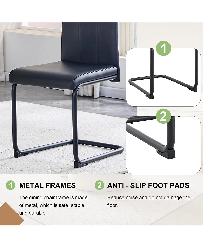 Streamdale Furniture Streamdale 4-Pack Pu Upholstered Dining Chairs - Modern Kitchen Side Chairs