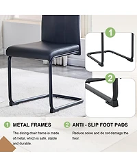 Streamdale Furniture Streamdale 4-Pack Pu Upholstered Dining Chairs - Modern Kitchen Side Chairs