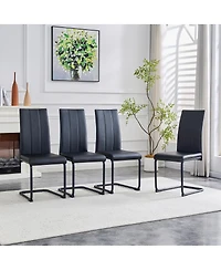 Streamdale Furniture Streamdale 4-Pack Pu Upholstered Dining Chairs - Modern Kitchen Side Chairs
