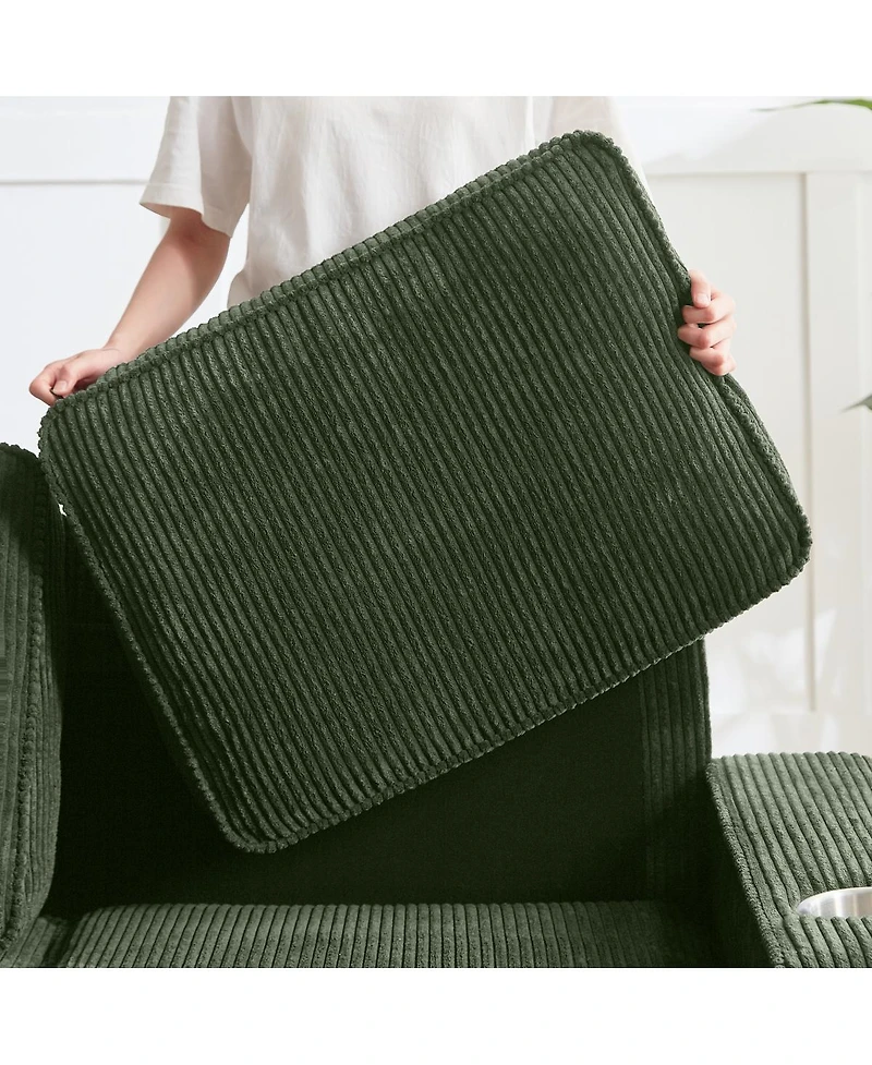 Streamdale Furniture Streamdale Corduroy 3-Seater Sofa, Modern Compressed Couch for Living Room