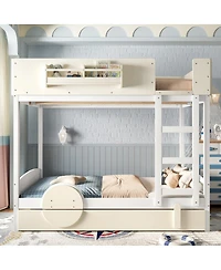 Streamdale Furniture Full Bunk Bed with Trundle and Storage