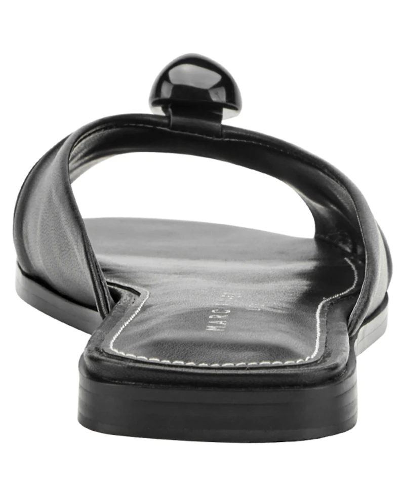 Marc Fisher Ltd Women's Dalani Ornamented Ruched Flat Slip-On Sandals