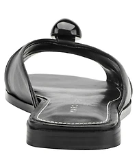 Marc Fisher Ltd Women's Dalani Ornamented Ruched Flat Slip-On Sandals