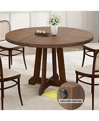 gaomon Round Dining Table for 4-6 People 47 Inch Round Dining Table Wooden Kitchen Table with Sturty Legs Dining Room Table for Dining Room Kitchen