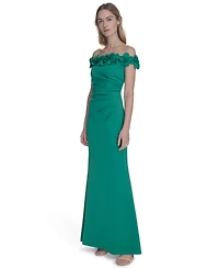Eliza J Petite Off-The-Shoulder Floor Length Gown