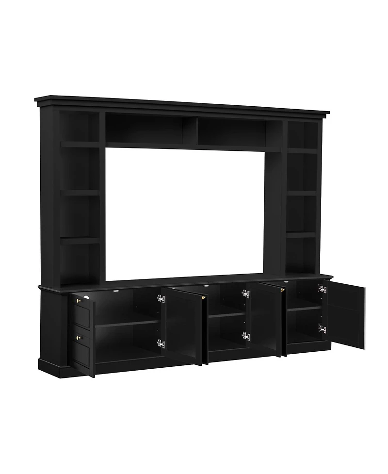 Streamdale Furniture Modern Tv Stand with Bookcase for TVs up to 70 inch, 3 Shelves