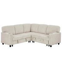 Streamdale Furniture L-Shaped Sectional Sofa Bed with Pull-Out Bed & Storage